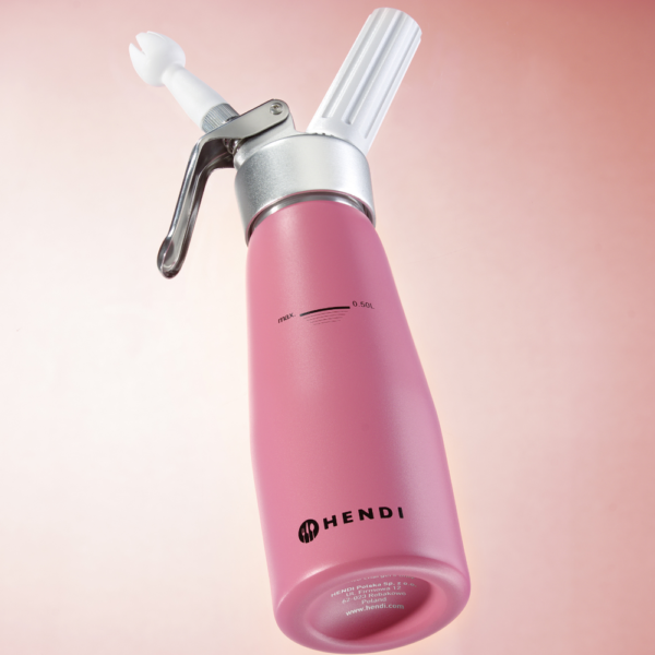 Habszifon, HENDI, 0,5L, Pasztell rózsaszín, ⌀80x(H)260mm