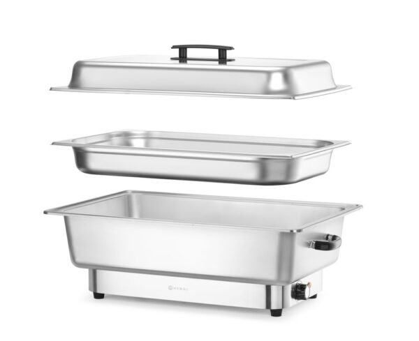 Elektromos Pollina Chafing edény, HENDI, Profi Line, 9L, Ezüst, 230V/900W, 587x440x(H)273mm