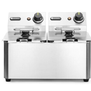 Olajsütő 2x4 l, HENDI, Kitchen Line, 8L, 230V/6000W, 470x380x(H)315mm