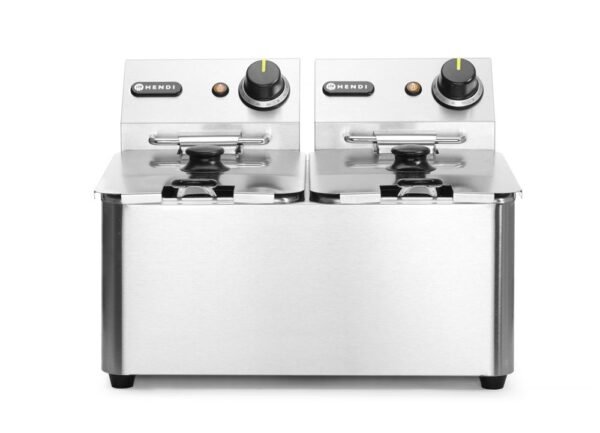 Olajsütő 2x4 l, HENDI, Kitchen Line, 8L, 230V/6000W, 470x380x(H)315mm