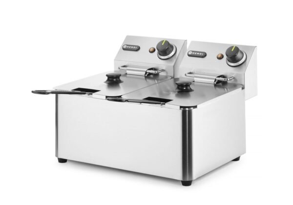 Olajsütő 2x4 l, HENDI, Kitchen Line, 8L, 230V/6000W, 470x380x(H)315mm