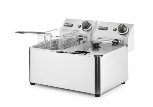 Olajsütő 2x4 l, HENDI, Kitchen Line, 8L, 230V/6000W, 470x380x(H)315mm
