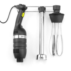 Beállítás: Stiftmixer 350 változtatható sebességgel + habverővel + falra szerelhető tartóval, HENDI, Kitchen Line, Fekete, 230V/350W, 110x324x(H)816mm