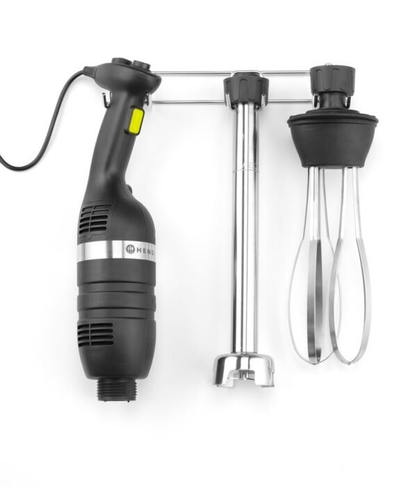 Beállítás: Stiftmixer 350 változtatható sebességgel + habverővel + falra szerelhető tartóval, HENDI, Kitchen Line, Fekete, 230V/350W, 110x324x(H)816mm