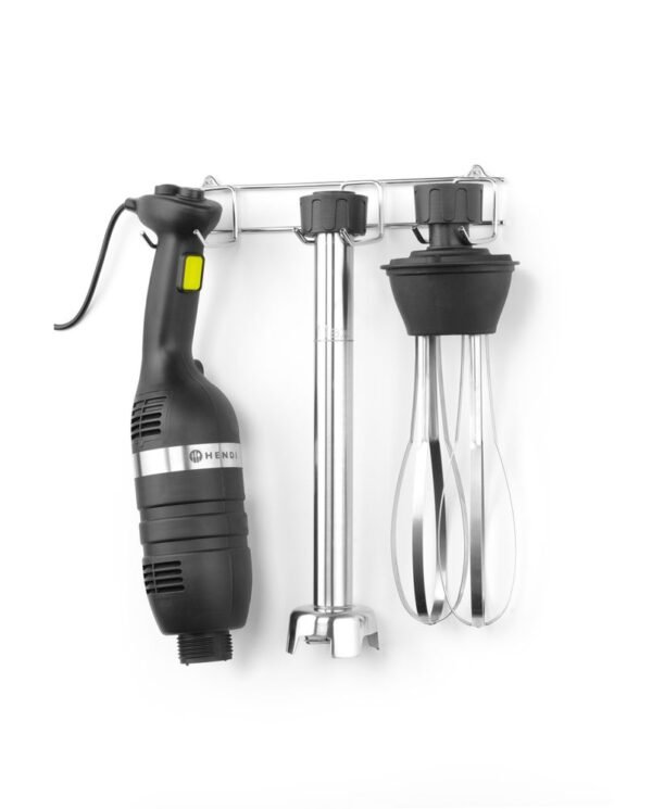 Beállítás: Stiftmixer 350 változtatható sebességgel + habverővel + falra szerelhető tartóval, HENDI, Kitchen Line, Fekete, 230V/350W, 110x324x(H)816mm