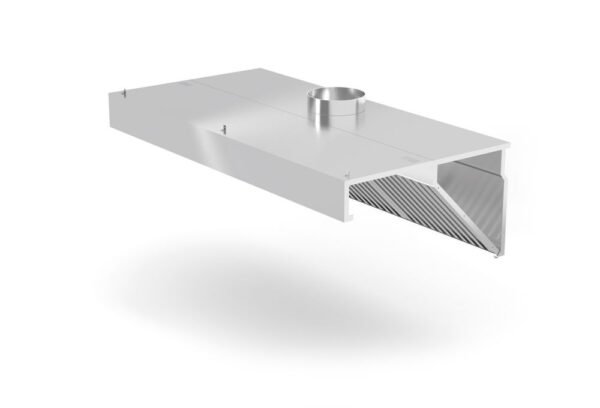 Falra szerelhető páraelszívó, hajlított, HENDI, Profi Line, LED-világítással, 1000x700x(H)450mm