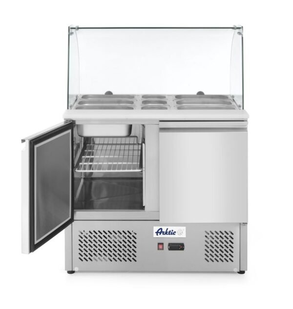 Kétajtós salátahűtő pult üveggel 300L, Arktic, 169L, 230V/310W, 700x900x(H)1300mm