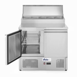 Kétajtós salátahűtő pult emelt GN bemutatórésszel 300L, Arktic, 169L, 230V/310W, 700x915x(H)1030mm