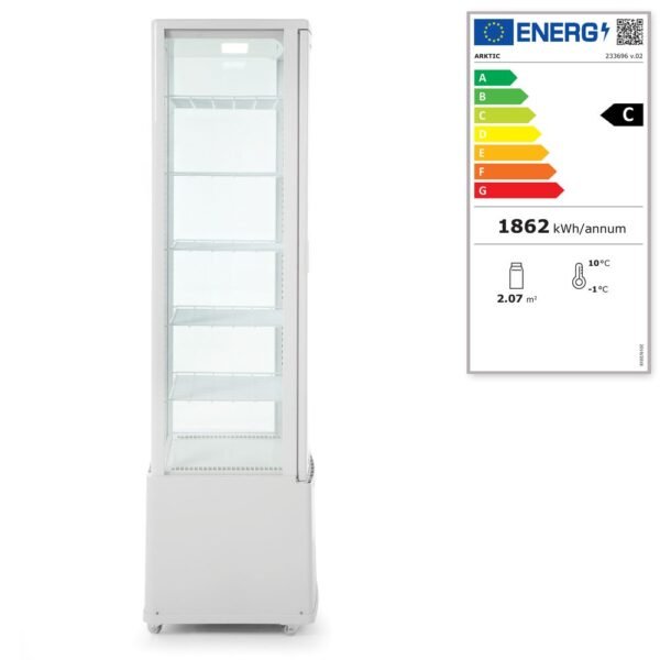 Bemutató vitrin 270L, Arktic, Fehér, 230V/290W, 520x550x(H)1870mm
