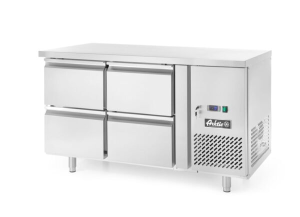 Hűtött pult, 4 fiók, Arktic, Profi Line, 90L, 230V/250W, 700x1360x(H)840mm