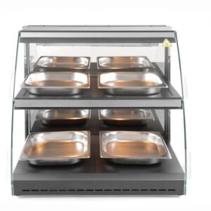 Kvarc fűtéses pultra helyezhető melegentartó vitrin két szintes, HENDI, 230V/560W, 650x485x(H)630mm