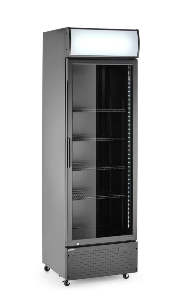 Egyajtós bárhűtő LED-es világító panellel, Arktic, 254L, Fekete, 230V/250W, 605x578x(H)1980mm