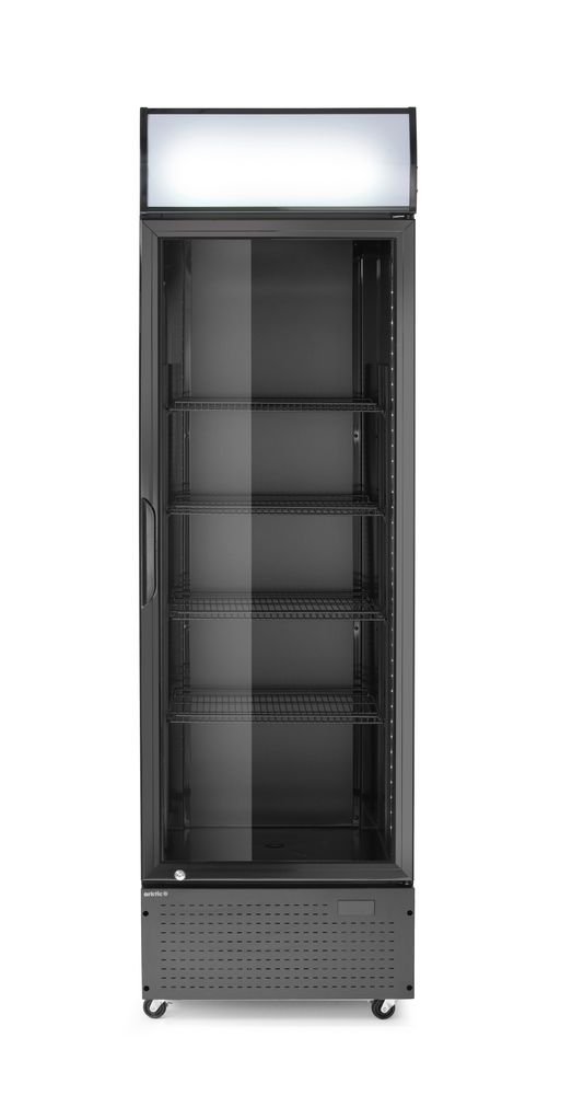Egyajtós bárhűtő LED-es világító panellel, Arktic, 254L, Fekete, 230V/250W, 605x578x(H)1980mm