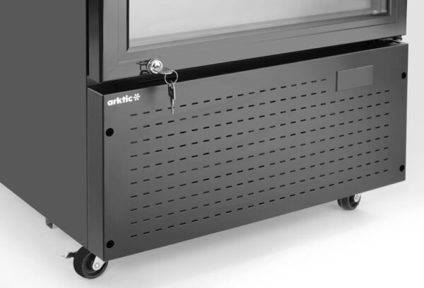 Egyajtós bárhűtő LED-es világító panellel, Arktic, 254L, Fekete, 230V/250W, 605x578x(H)1980mm