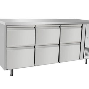 Hűtött pult, 6 fiókkal, Arktic, 204L, 230V/400W, 700x1795x(H)840mm