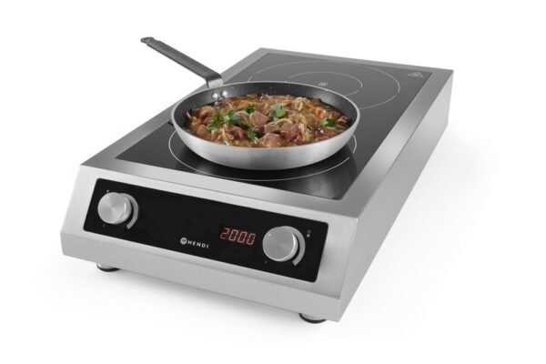 Indukciós tűzhely 7000 modell, HENDI, Profi Termékcsalád, 400V/7000W, 405x700x(H)145mm
