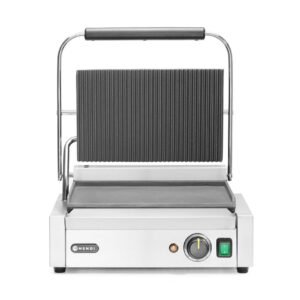 Kontakt grill Pannini, HENDI, Bordázott tetejű és sima aljú, 230V/2200W, 430x375x(H)216mm