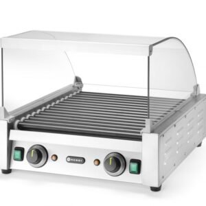 Üvegfedél a kolbász hengerrácsokhoz, HENDI, Kolbászsütő grill 7 (268506), 470x325x(H)240mm