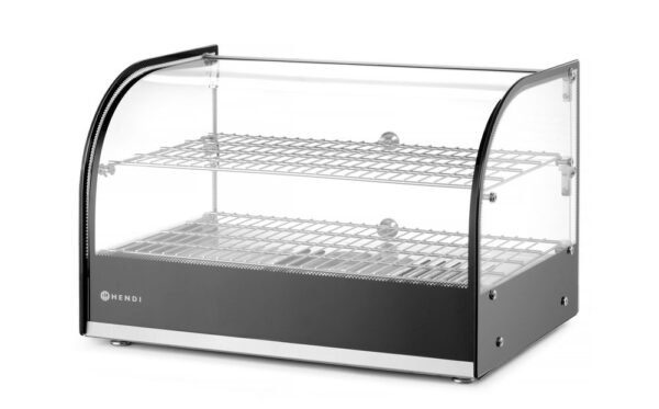 Pultra helyezhető melegentartó vitrin két szintes, HENDI, készintes, Fekete, 230V/800W, 554x376x(H)376mm