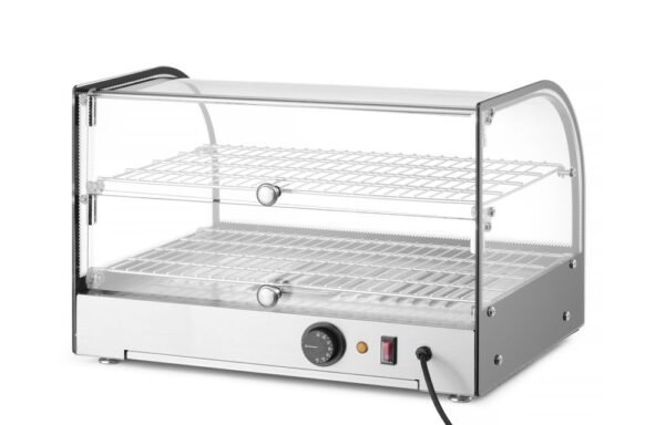 Pultra helyezhető melegentartó vitrin két szintes, HENDI, készintes, Fekete, 230V/800W, 554x376x(H)376mm