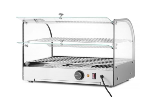 Pultra helyezhető melegentartó vitrin két szintes, HENDI, készintes, Fekete, 230V/800W, 554x376x(H)376mm