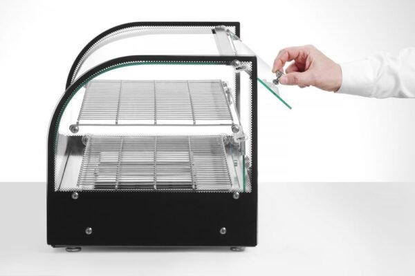 Pultra helyezhető melegentartó vitrin két szintes, HENDI, készintes, Fekete, 230V/800W, 554x376x(H)376mm