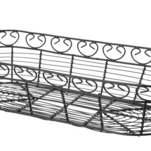 Drótkosár deco lekerekített sarkú téglalap alakú, HENDI, 385x160x(H)80mm