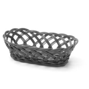 Fonott oldalú kosarak, HENDI, ovális, Fekete, 225x130x(H)55mm