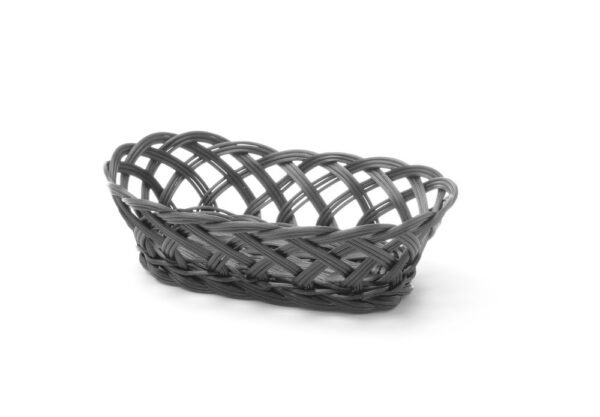 Fonott oldalú kosarak, HENDI, ovális, Fekete, 225x130x(H)55mm