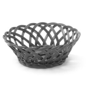 Fonott oldalú kosarak, HENDI, kerek, Fekete, 200x200x(H)65mm