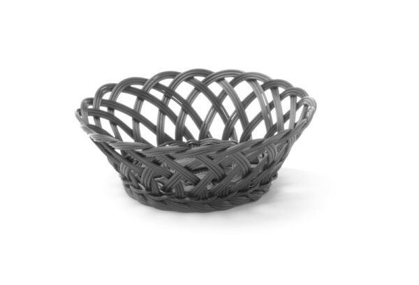 Fonott oldalú kosarak, HENDI, kerek, Fekete, 200x200x(H)65mm