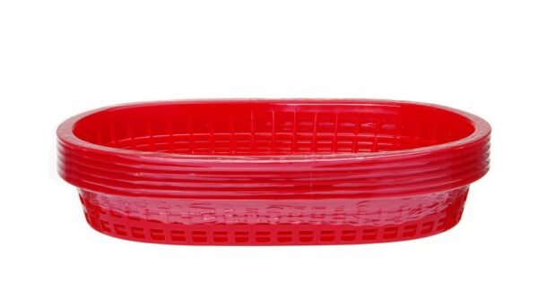 Tálaló kosarak fast food stílusban, HENDI, Piros, 6 db., 272x175x(H)38mm