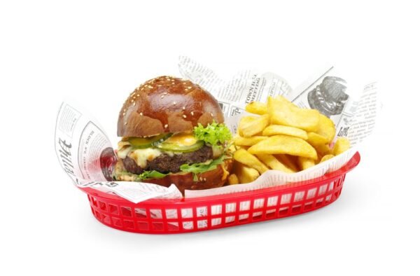 Tálaló kosarak fast food stílusban, HENDI, Piros, 6 db., 272x175x(H)38mm