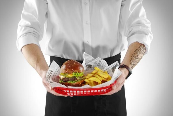 Tálaló kosarak fast food stílusban, HENDI, Piros, 6 db., 272x175x(H)38mm