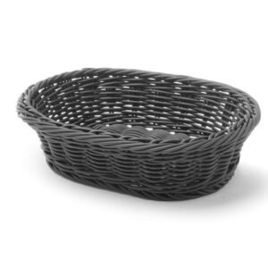Süteményes kosár ovális, HENDI, Fekete, 250x190x(H)65mm