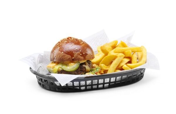 Tálaló kosarak fast food stílusban, HENDI, Fekete, 6 db., 272x175x(H)38mm