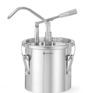 Rozsdamentes acél szósztartály adagolóval, HENDI, 4,5L, ⌀198x(H)360mm
