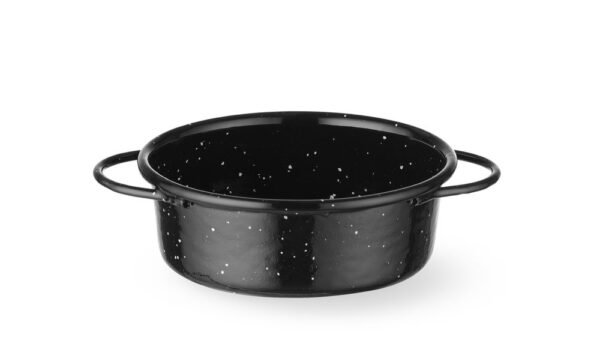 Casserole edény, zománcozott, HENDI, Fekete, ⌀100x(H)40mm, Kerek