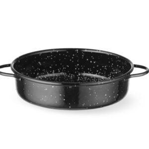 Casserole edény, zománcozott, HENDI, Fekete, ⌀140x(H)45mm, Kerek