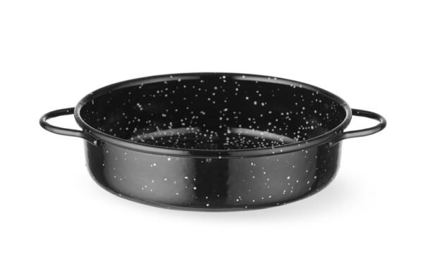 Casserole edény, zománcozott, HENDI, Fekete, ⌀160x(H)45mm, Kerek