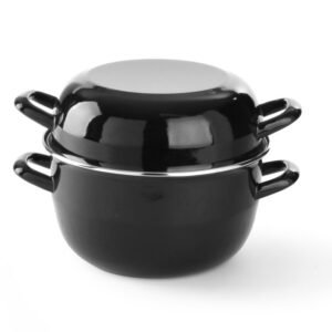 Kagylófőző edény- fedővel, HENDI, 4,2L, ⌀260x(H)210mm