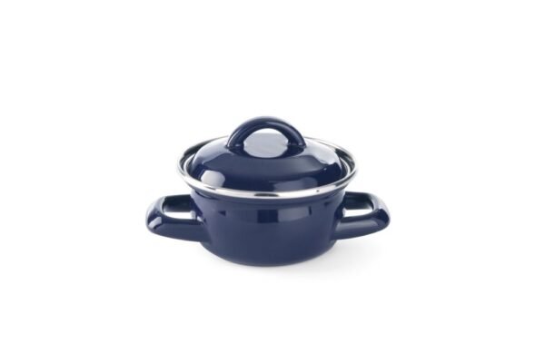 Leveses & szószos edény - fedővel, HENDI, 0,3L, Kék, ⌀115x(H)90mm