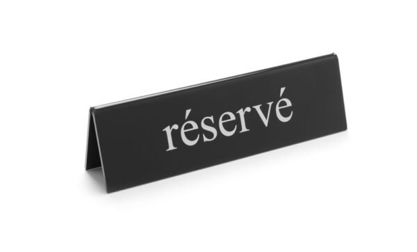 Foglalt Tábla, HENDI, réservé, 130x30x(H)38mm