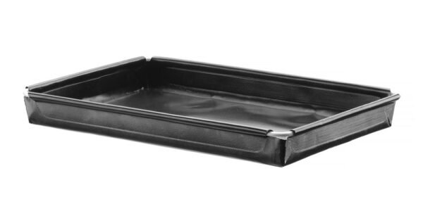 Gyorssütő tálca, tapadásmentes, megerősített, HENDI, Perforált, Fekete, 290x190x(H)30mm