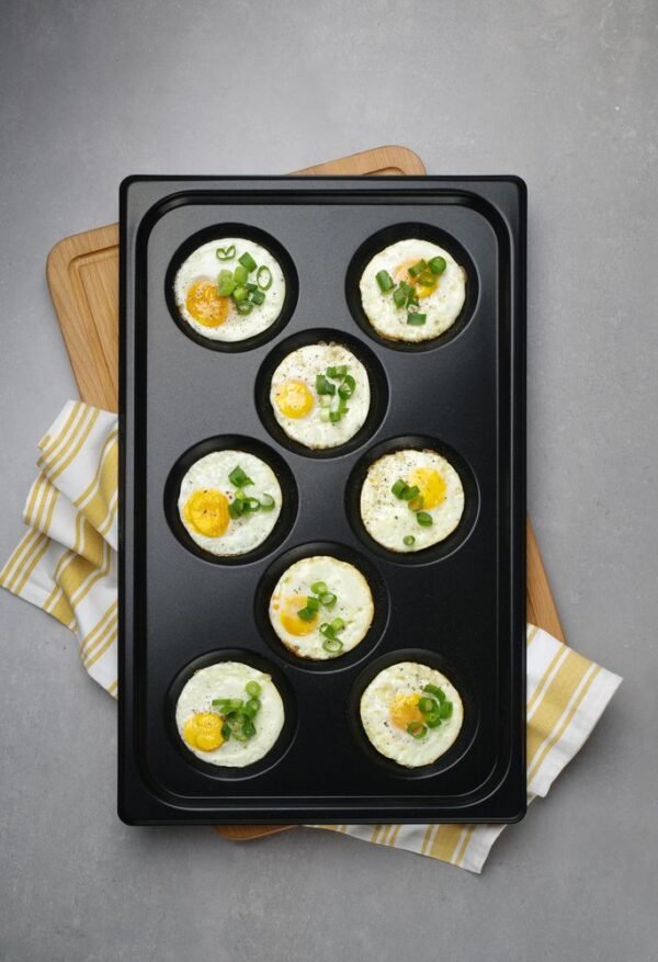 Tálca tapadásmentes bevonattal, CONVECTOMAT EGGPLATE, HENDI, GN 1/1, Fekete, 530x325x(H)26mm