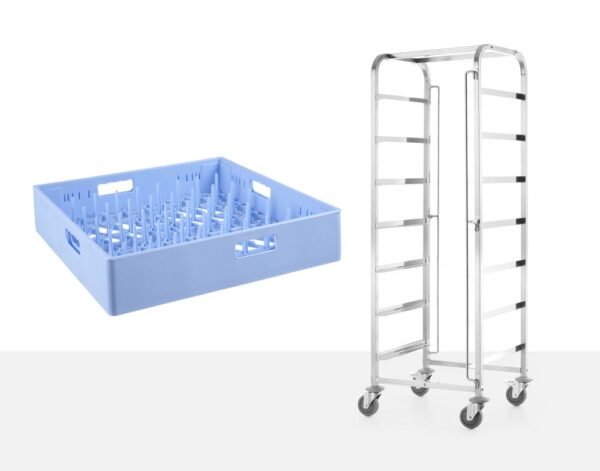 Mobil kocsi mosogatógép kosarakhoz - 7 x 500x500 mm, HENDI, 615x560x(H)1710mm