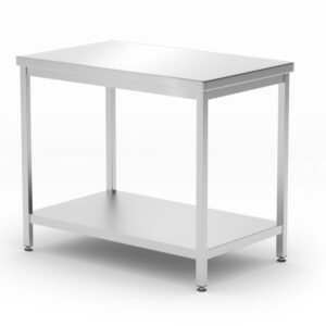 Központi asztal polccal – csavarozott, mélység: 600 mm, HENDI, Profi Line, 1000x600x(H)850mm