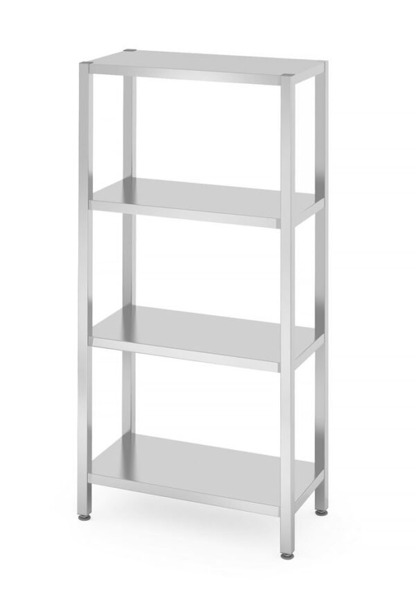 Tárolóállvány 4 teljes polccal – csavarozott, HENDI, Kitchen Line, 800x400x(H)1800mm