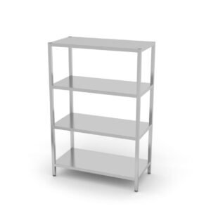 Tárolóállvány 4 teljes polccal – csavarozott, HENDI, Kitchen Line, 1000x400x(H)1800mm