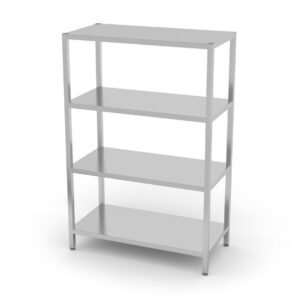 Tárolóállvány 4 teljes polccal – csavarozott, HENDI, Kitchen Line, 1000x500x(H)1800mm